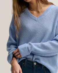 Margaret O'Leary Seed Stitch Vee in Tide 2 - Bliss Boutiques