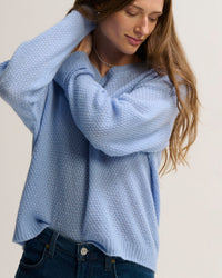 Margaret O'Leary Seed Stitch Vee in Tide 3 - Bliss Boutiques