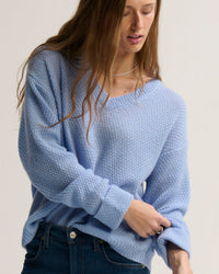 Margaret O'Leary Seed Stitch Vee in Tide 4 - Bliss Boutiques