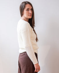 Margaret O'Leary Shirttail Easy Boatneck in Ivory 5 - Bliss Boutiques