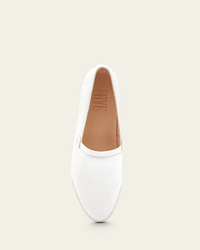 A single FRYE Melanie Slip-On shoe in White, against a neutral background.