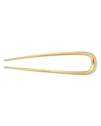 Machete Midi Oval French Hair Pin in Gold on a white background.