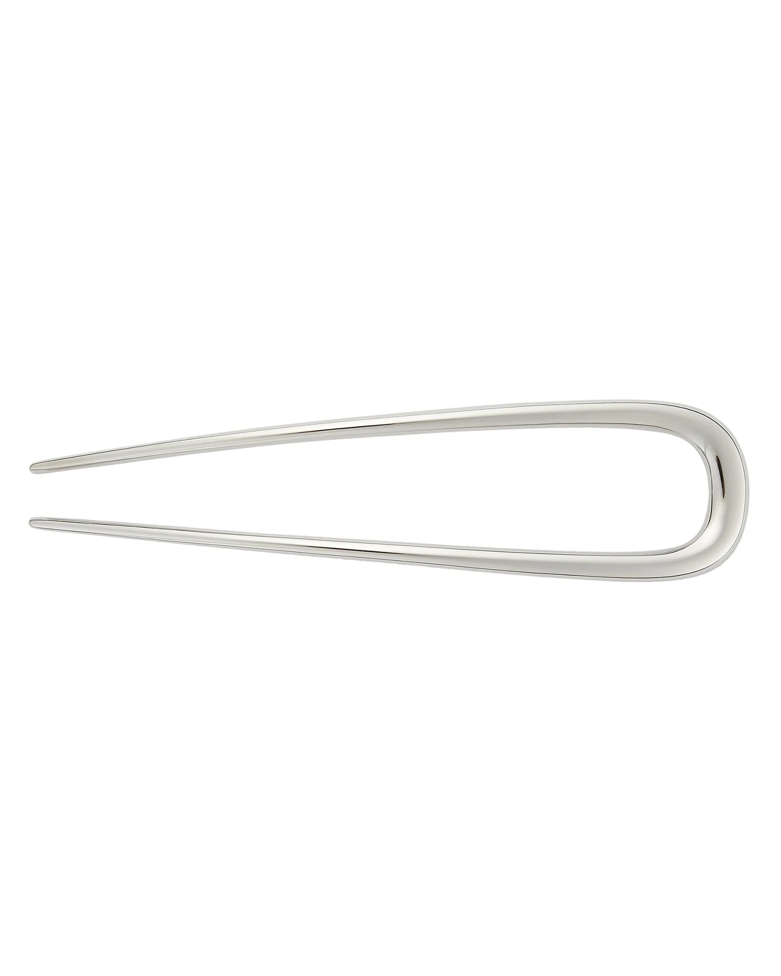 Midi Oval French Hair Pin in Silver
