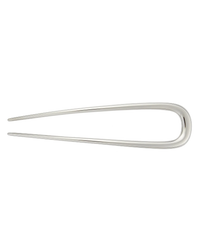 A single Machete Midi Oval French Hair Pin in Silver on a white background.
