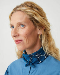 Moismont Ajmer Scarf No 791 in Indigo 1 - Bliss Boutiques