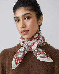 Moismont Accessories Poppy Amber Cotton Square Scarf No 680 in Poppy