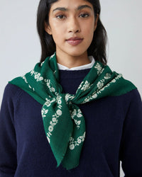 Moismont London Wool Square Scarf No 797 in British Green 