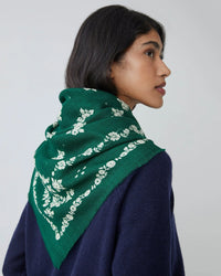 Moismont London Wool Square Scarf No 797 in British Green 