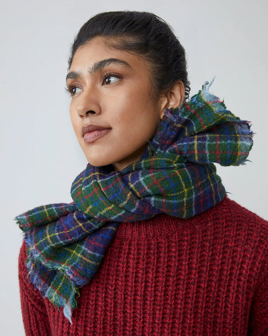 Moismont Accessories British Green MC Lean Wool Square Scarf No 799 in British Green