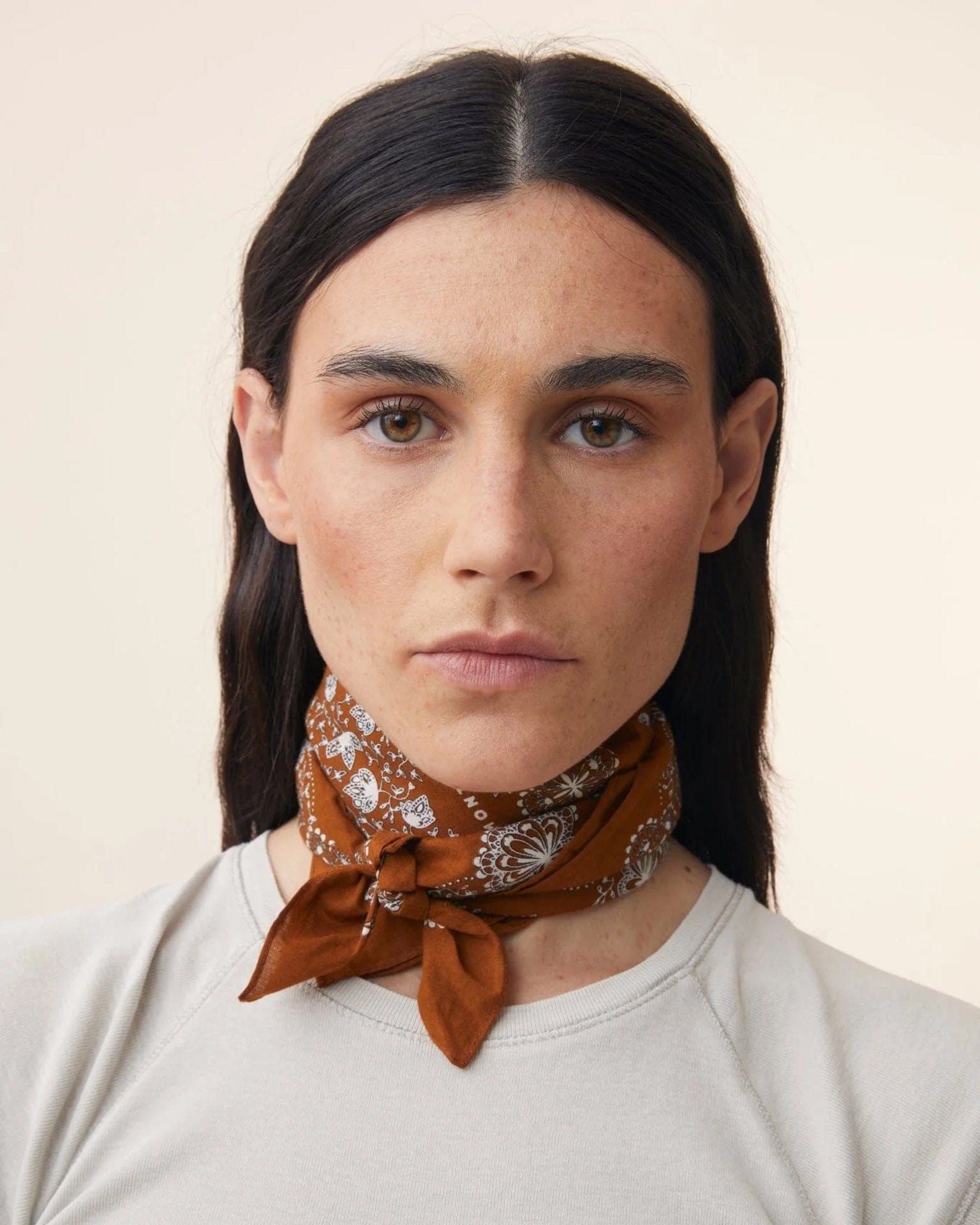 Milan Cotton Square Scarf No 675 in Mocha