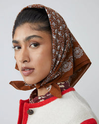 Moismont Milan Cotton Square Scarf No 675 in Toffee 