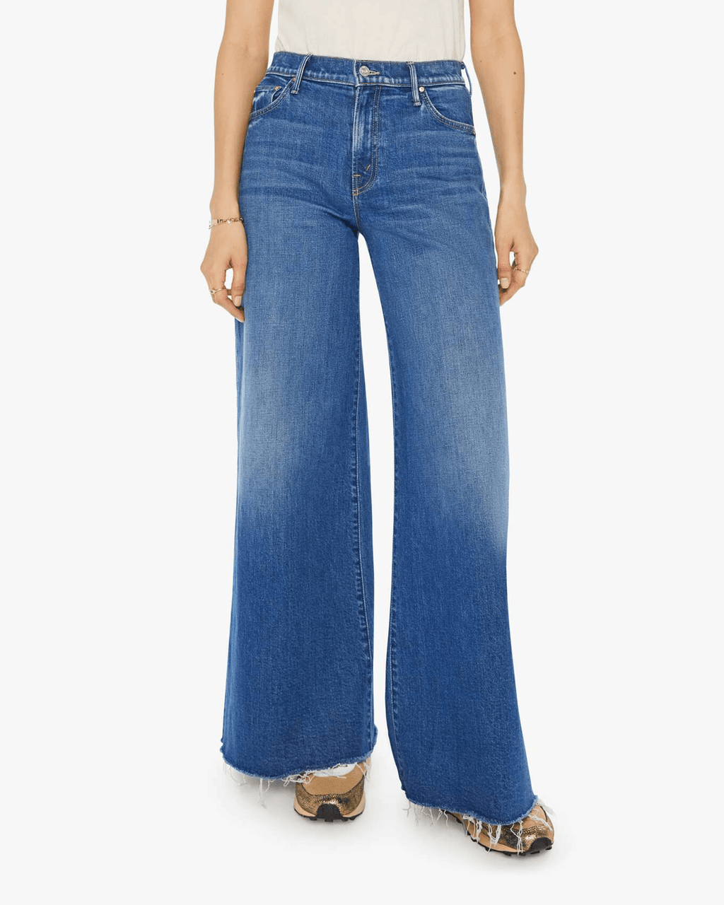 ★関税/送料込★MISCHIEF★WASHED SLOUCHY JEANS Mother The Swisher Sneak Fray in Punch Buggy - Bliss Boutiques