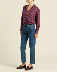 Blake Oversized Shirt in Mulled Wine Plaid - Bliss Boutiques