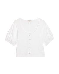 Nation LTD Alma Cropped Top in Optic White 4 - Bliss Boutiques