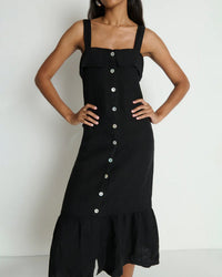 Nation LTD Amalia Midi Dress in Jet Black 4 - Bliss Boutiques