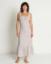 Nation LTD Amalia Midi Dress in Praline Stripe 4 - Bliss Boutiques