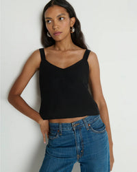 Nation LTD Annie V-Neck Top in Jet Black 3 - Bliss Boutiques