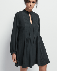 Nation LTD Ariana Pintuck Dress in Jet Black 