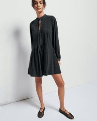 Nation LTD Ariana Pintuck Dress in Jet Black 