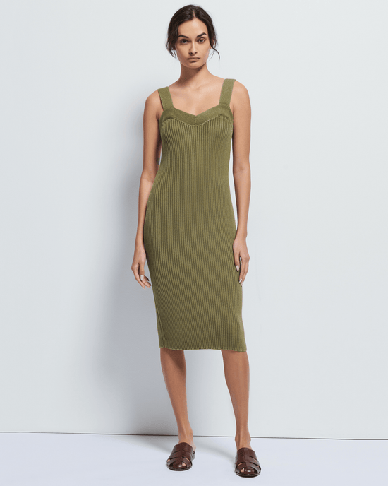 Nation LTD Caresse Sweater Dress in Capers 