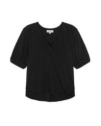 Nation LTD Edie Shirred Shoulder Top in Jet Black 6 - Bliss Boutiques