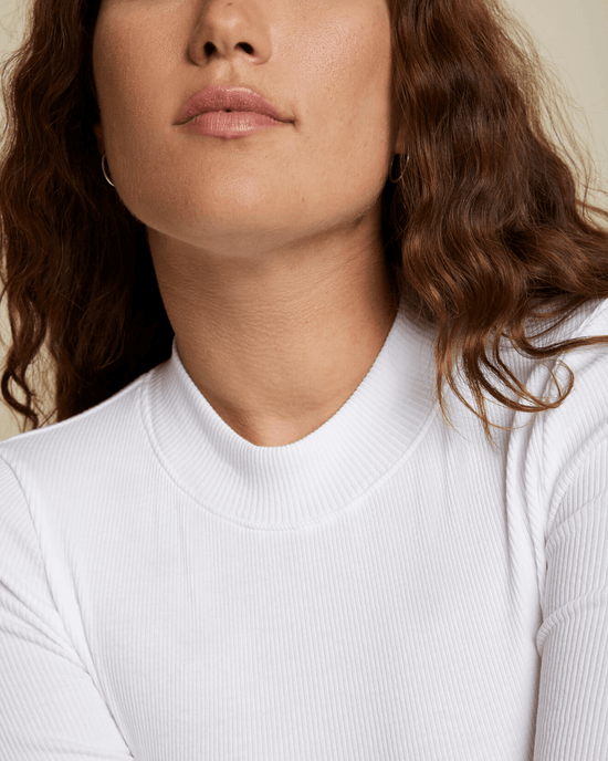 Nation LTD Gina Slim Mock Neck in White 