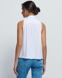 Nation LTD Greta Pintuck Top in White 