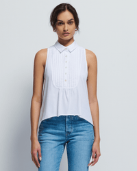 Nation LTD Greta Pintuck Top in White 