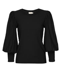 Nation LTD Clothing Loren Peasant Tee New Perfect Slub in Jet Black