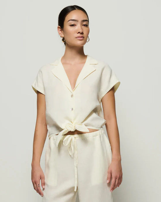 Nation LTD Noemi Tie Front Tank in Porcelain 