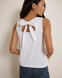 Nation LTD Sammi Tie Back Tank in Optic White 1 - Bliss Boutiques