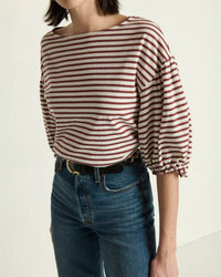 Nation LTD Sandra Boatneck Top in Sable Stripe 
