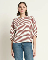 Nation LTD Sandra Boatneck Top in Sable Stripe 