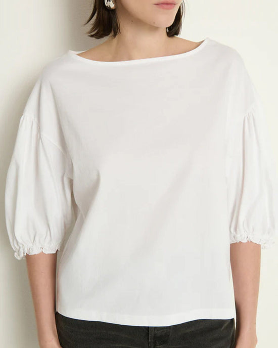 Nation LTD Sandra Boatneck Top in White 