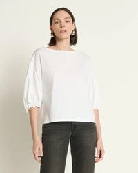 Nation LTD Sandra Boatneck Top in White 