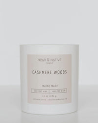 Near & Native Home Cashmere Woods Coconut Wax Wood Wick Candle in Cashmere Woods