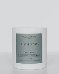 Near & Native Coconut Wax Wood Wick Candle in Winter Woods 