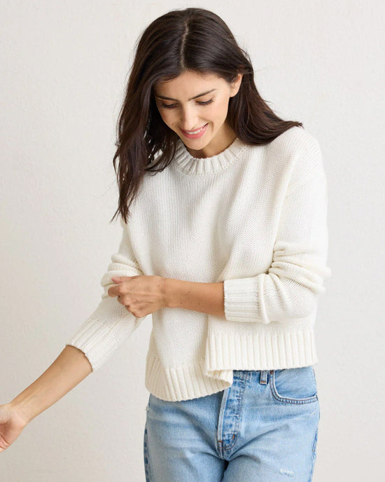 Not Monday Celeste Crewneck in Ivory 