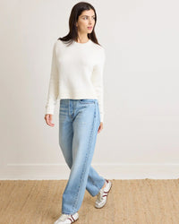 Not Monday Celeste Crewneck in Ivory 