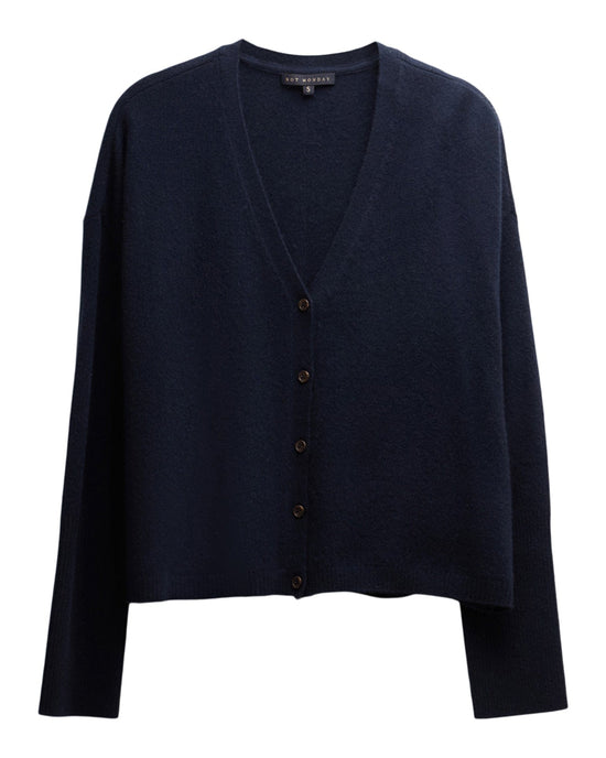 Not Monday Laurel Cashmere Cardigan in Navy 