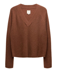 Not Monday Sawyer Fisherman V Neck in Cocoa 