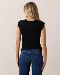NSF Chloe Fitted Raglan Muscle T in Black 