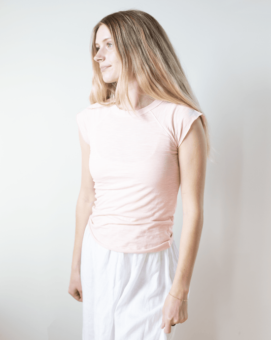 NSF Chloe Fitted Raglan Muscle T in Rosy 