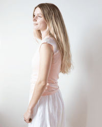 NSF Chloe Fitted Raglan Muscle T in Rosy 