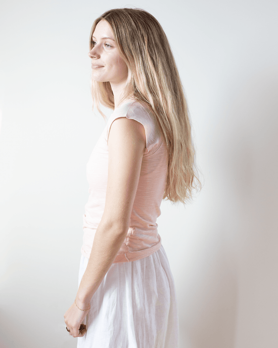 NSF Chloe Fitted Raglan Muscle T in Rosy 