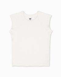 NSF Chloe Fitted Slub Jersey Muscle Tee in Soft White 