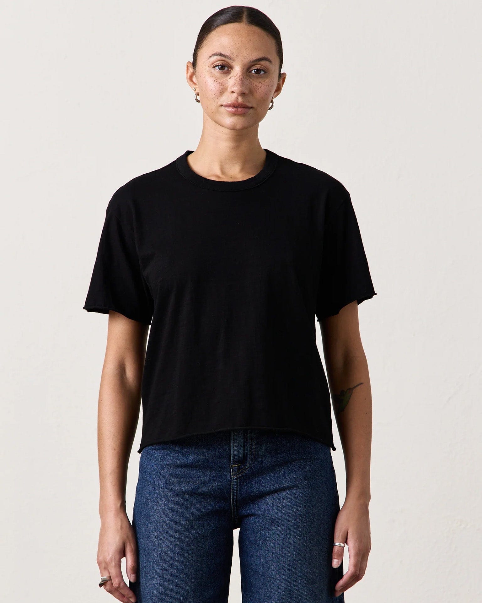 Harper S/S Boxy T in Black