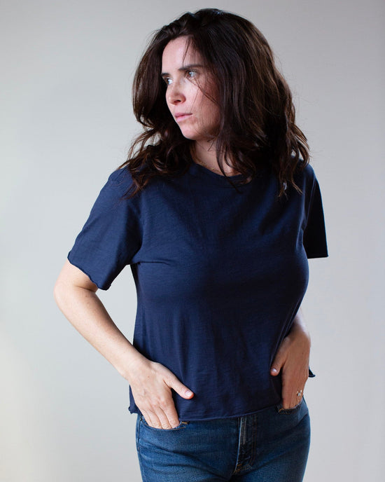 NSF Harper S/S Boxy T in Navy 