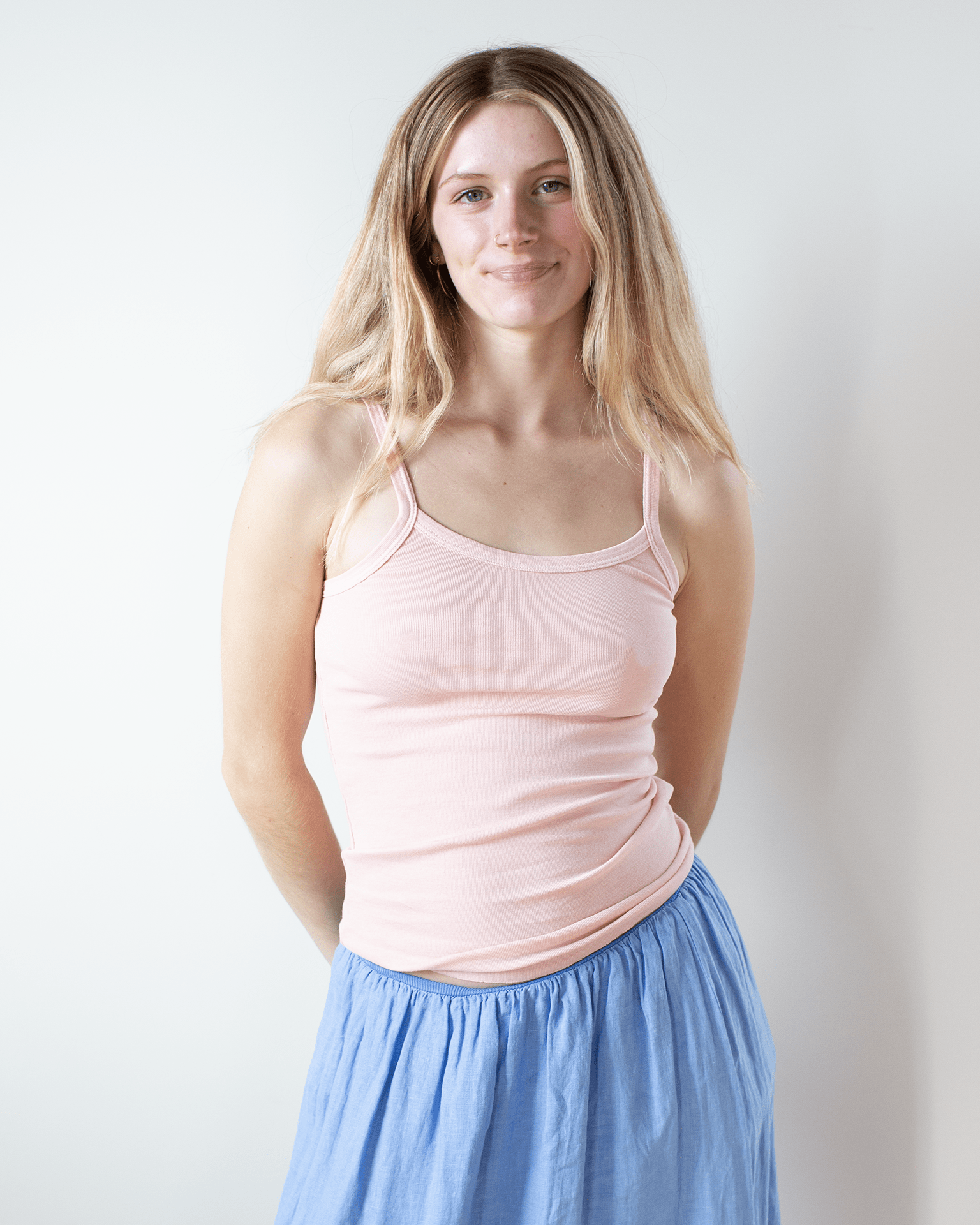 Kai Fitted Rib Cami Tank in Rosy