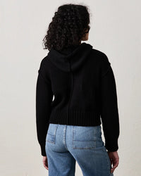 NSF Mills Zip Front Hooded Sweater in Black 